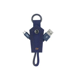 Porta-chaves com Cabo Micro USB_JEANS